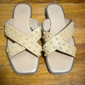 A new day tan studded sandals